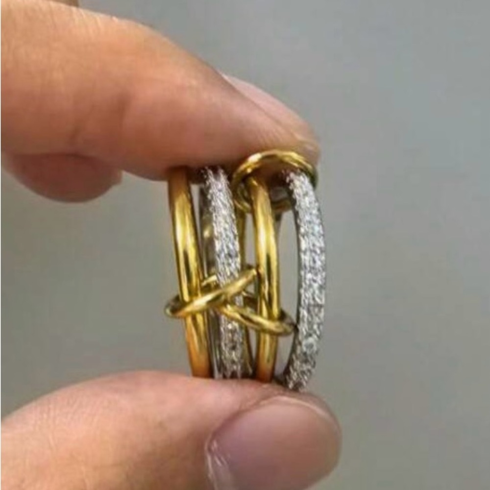 Elegant Gold and Silver Women's Ring Set